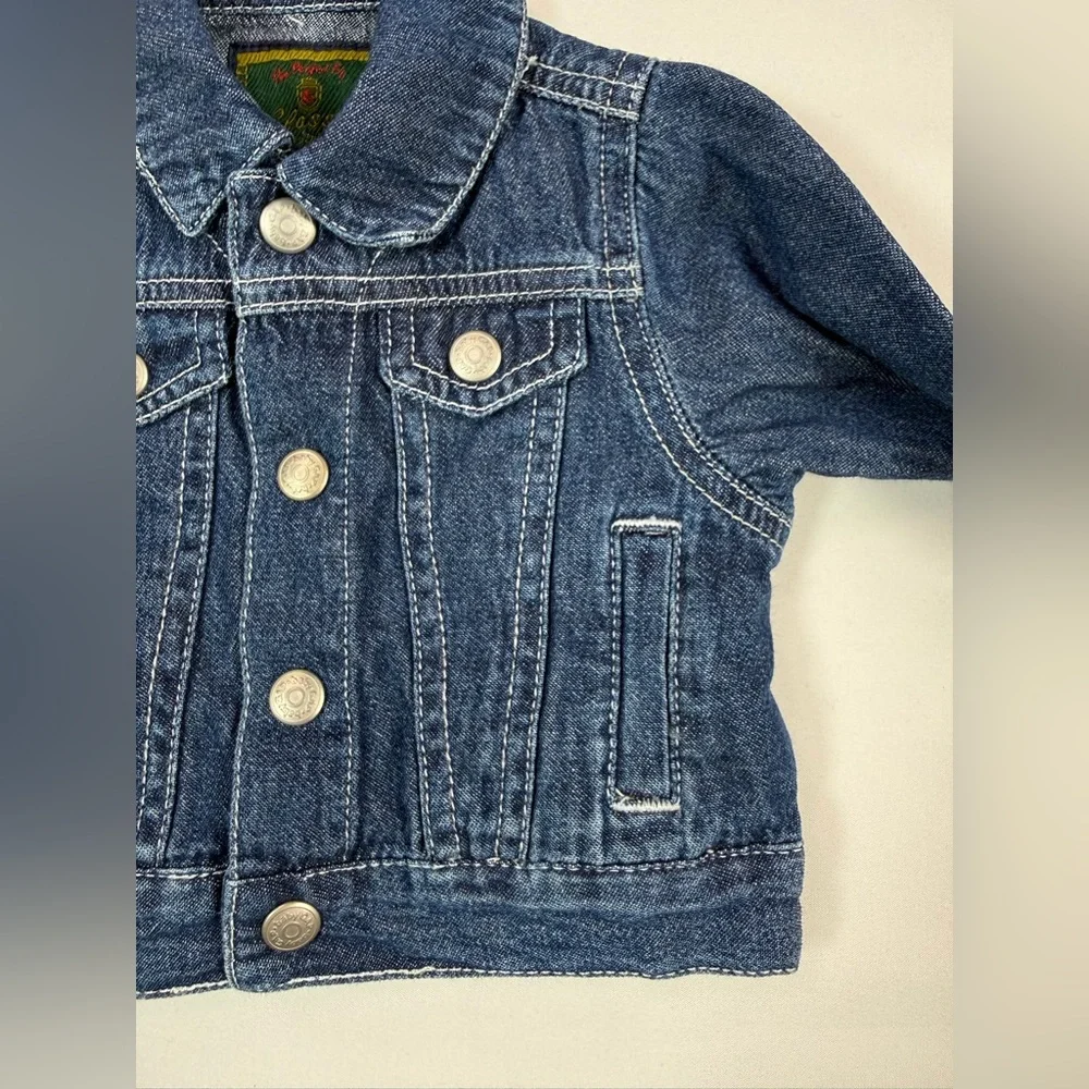 BABY GAP Classic Vintage Y2K 00s Newborn Dark Wash Denim Jean‎ Jacket Casual